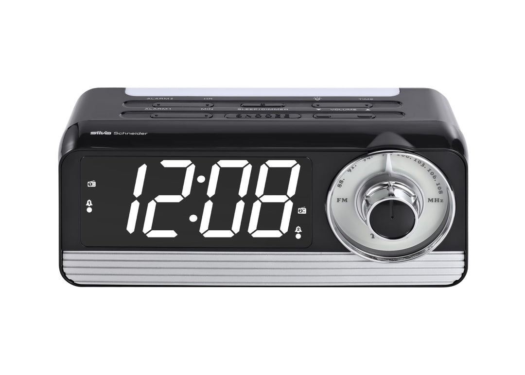 Silva Schneider TR 1970 D – Retro Tischradio mit FM, grossem LED-Display (dimmbar), Doppelalarm, Sch