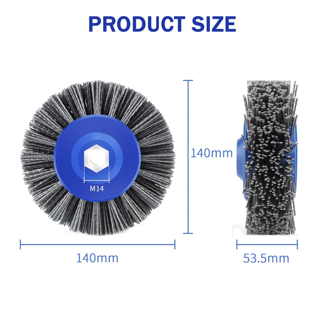 EXLECO M14 Rundbürste Nylonbürste Schleifbürste für Winkelschleifer ø140mm Fadenstärke 1,6mm Struktu