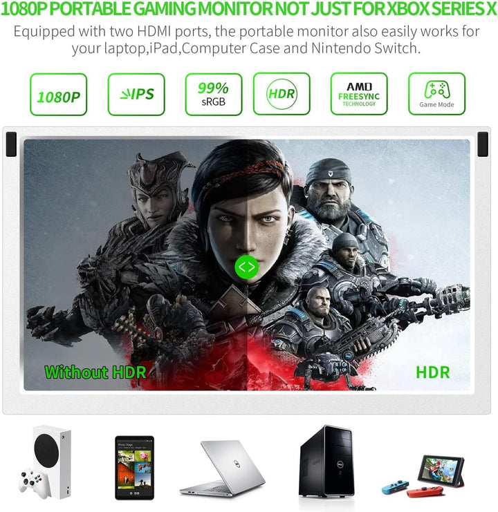 G-STORY 12,5” Portable Monitor für Xbox Series S, 1080P IPS Tragbarer Screen mit Dual Speakers, HDMI