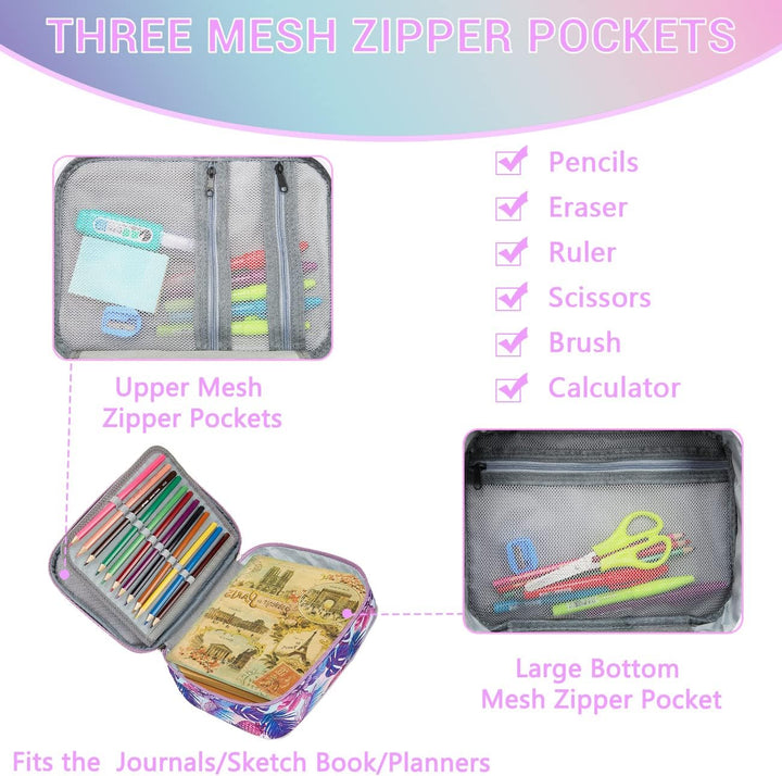 VASCHY Grosse Federmäppchen, Multi Fächer Mäppchen Organizer 72 Stück Etui Schule Federmappe Federta