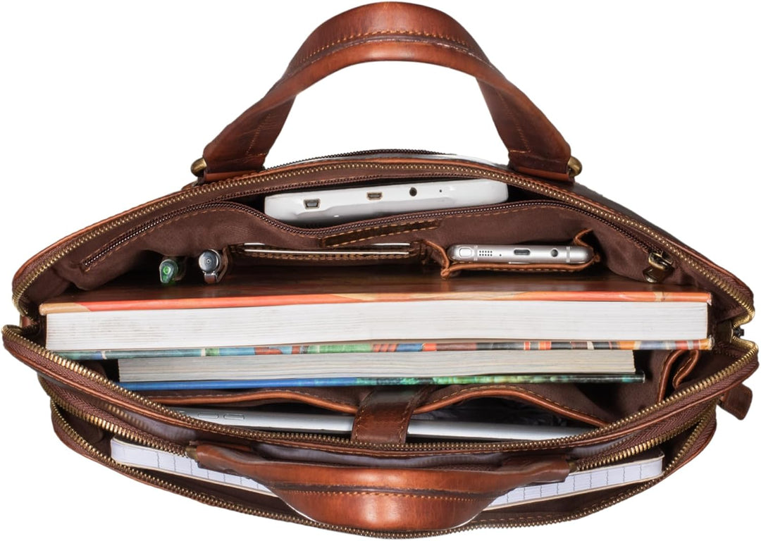 STILORD 'Lory' Aktentasche Damen Leder Vintage Business Laptoptasche 13,3 Zoll MacBooktasche ideal a