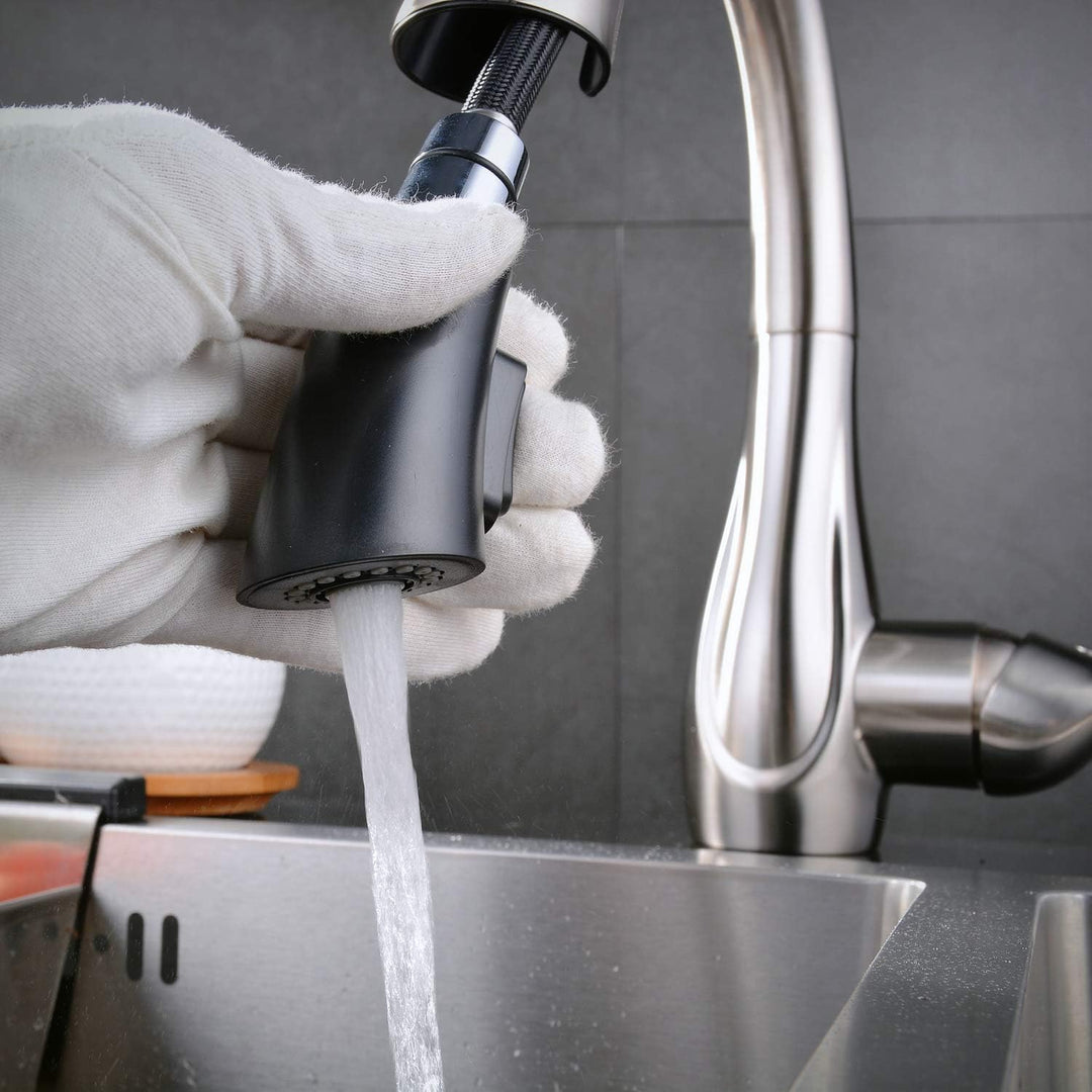 Beelee Küchenarmatur mit Herausziehbarer Dual-Spülbrause 360° Drehbar Wasserhahn Küche, Einhebel-Spü