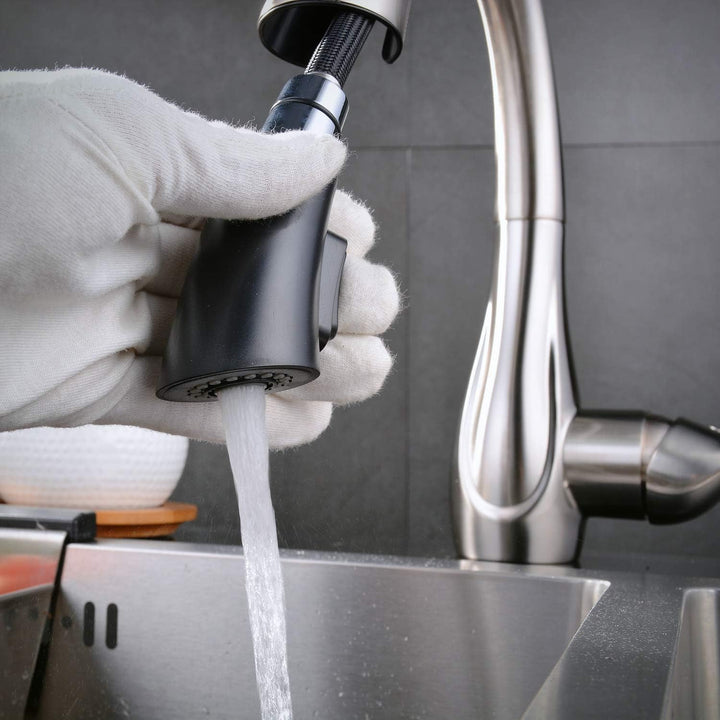 Beelee Küchenarmatur mit Herausziehbarer Dual-Spülbrause 360° Drehbar Wasserhahn Küche, Einhebel-Spü