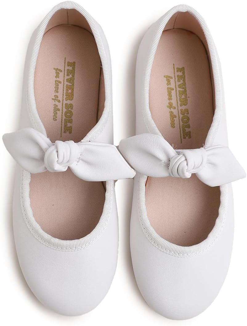 Feversole Girls Cute Dress, Mädchen süsses Kleid Mary Jane Schuhe weiche Party Urlaub Ballerinas 34