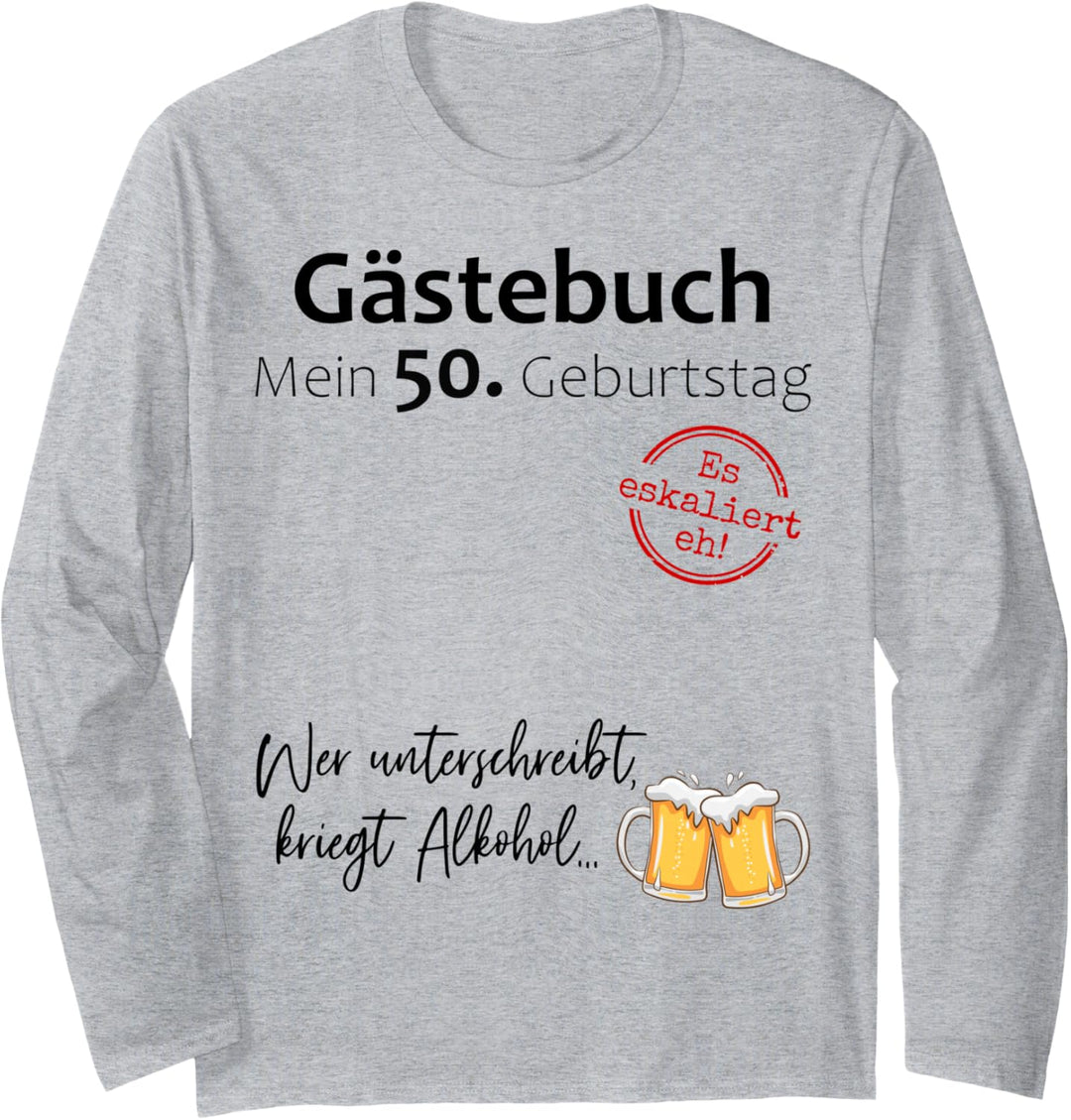 50. Geburtstag Mann Frau 50 Jahre 1974 Deko Lustig Geschenk Langarmshirt