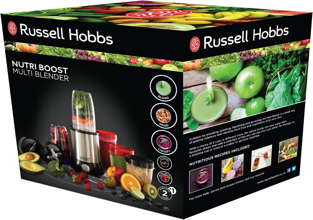 Russell Hobbs Mixer [Multifunktions- Standmixer] NutriBoost (inkl. 5 BPA-freie und spülmaschinengeei