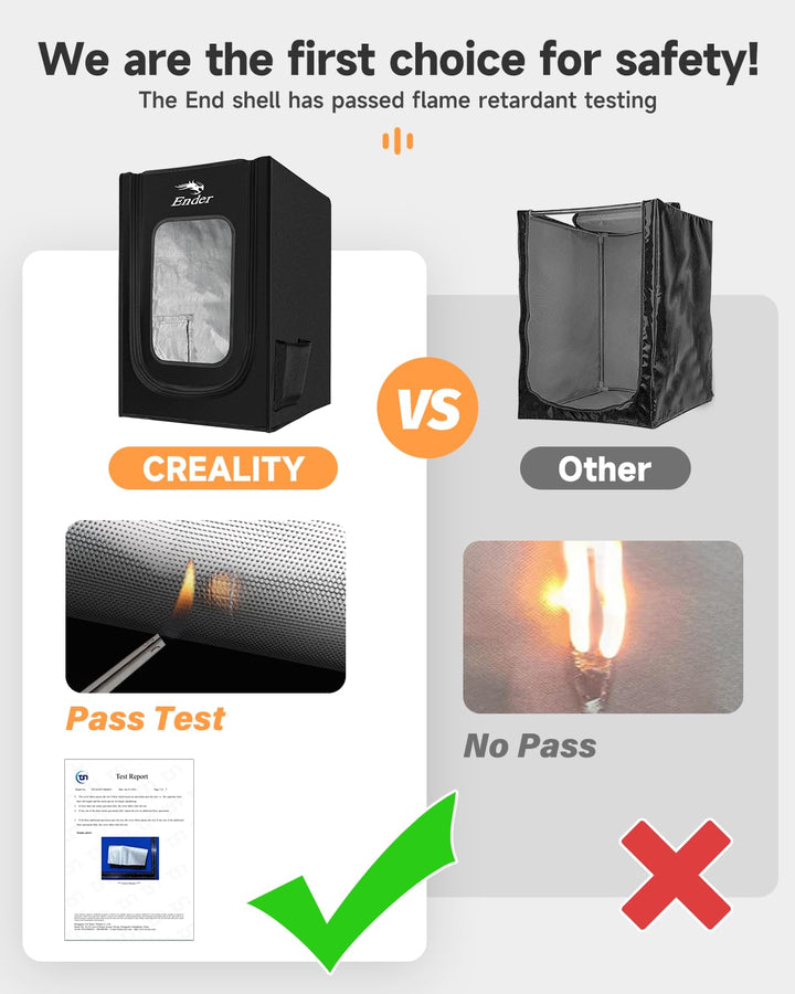 Creality Offiziell 3D Drucker Gehäuse, feuerfestes, staubdichtes Zelt für Ender 3/Ender 3 Pro/Ender