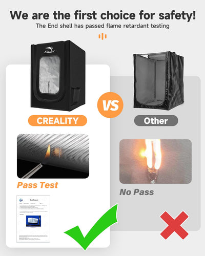 Creality Offiziell 3D Drucker Gehäuse, feuerfestes, staubdichtes Zelt für Ender 3/Ender 3 Pro/Ender