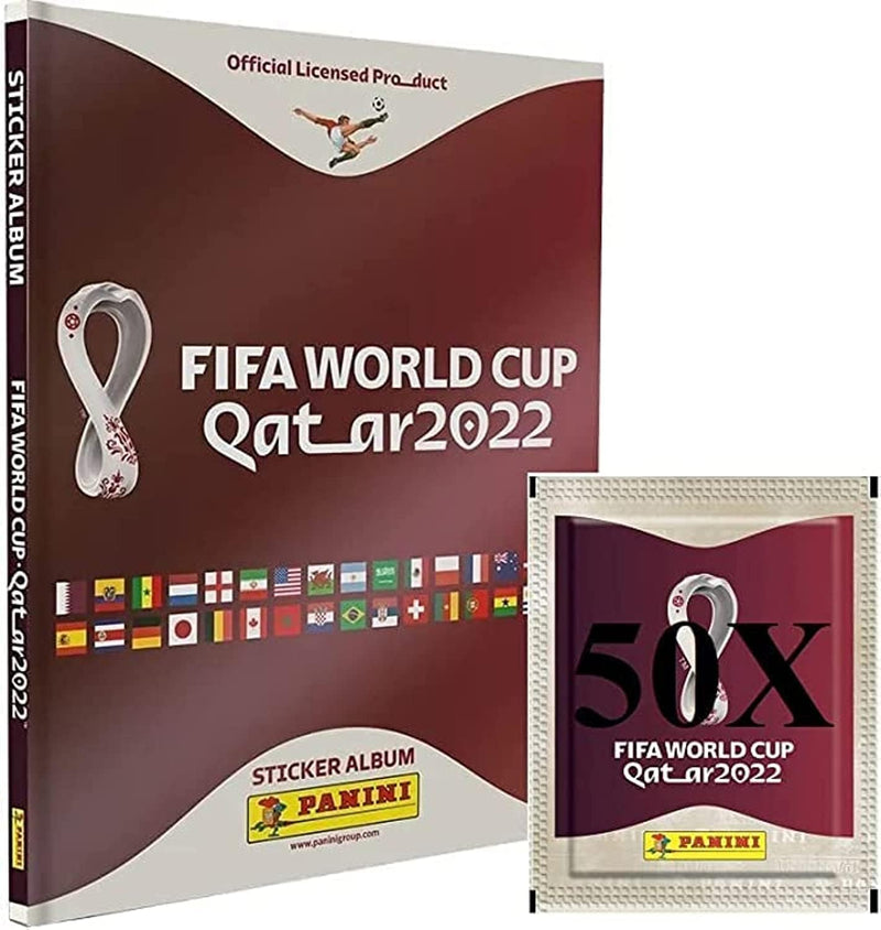 Panini FIFA World Cup Qatar 2022 Offizielle Stickerserie (1x Premium Hardcover Album +50 Tüten), 1x