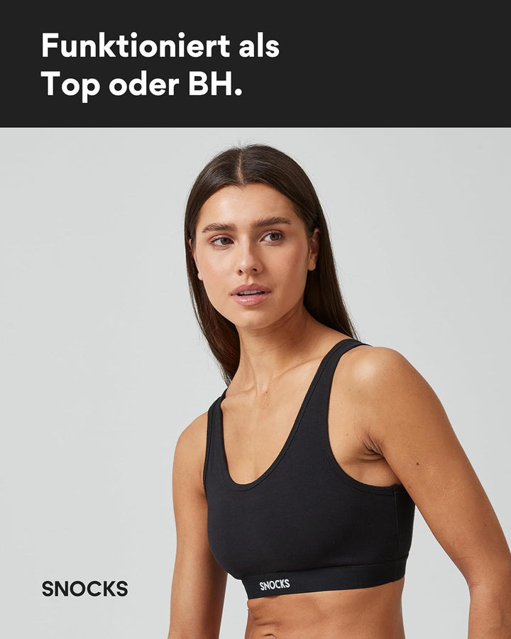 Snocks Soft Bra - Damen BH ohne Bügel, Perfekte Passform und hoher Komfort Dank Bio-Baumwolle, Bügel
