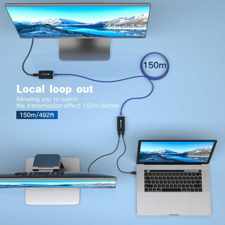 PWAYTEK HDMI Extender 500ft über Single Cat5e/6, über IP/TCP EIN bis mehrere Monitore per Ethernet-S