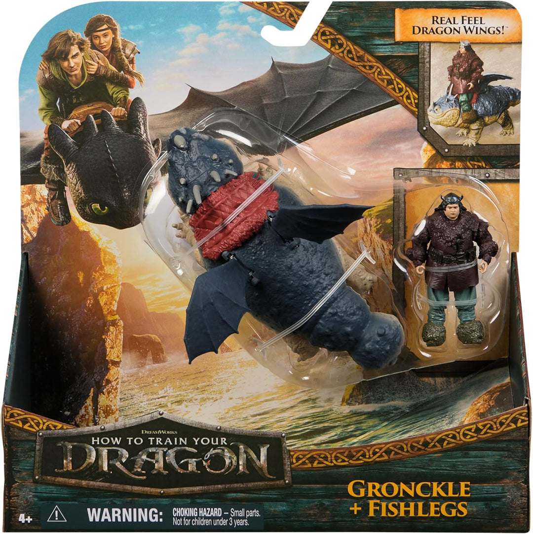 Dreamworks How to Train your Dragon, Wikinger und Drachen Actionfiguren-Set, Fleischklops und Fischb