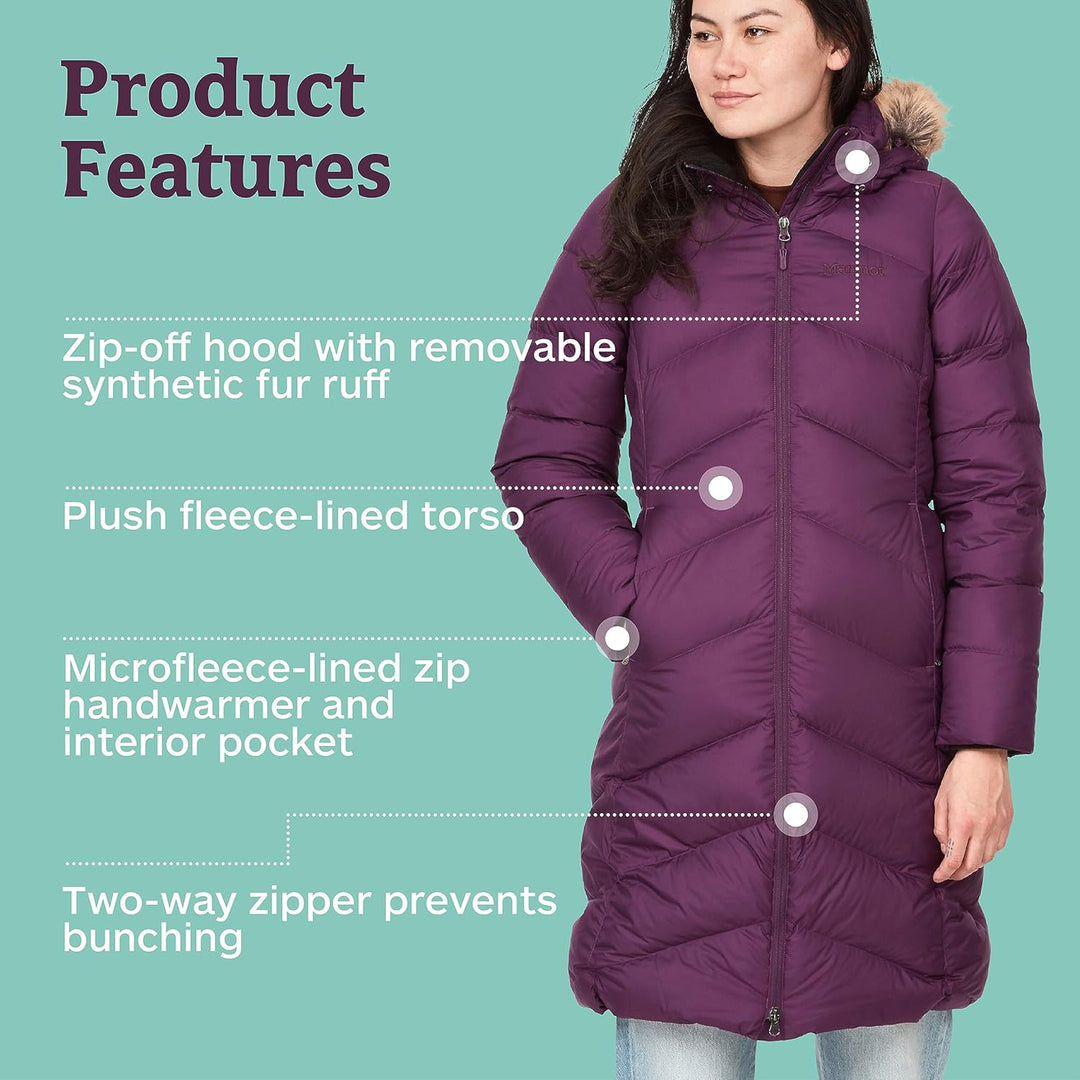 Marmot Damen Wm's Montreaux Coat, Leichte Daunenjacke, 700 Fill-Power, warmer Parka, stylisher Winte