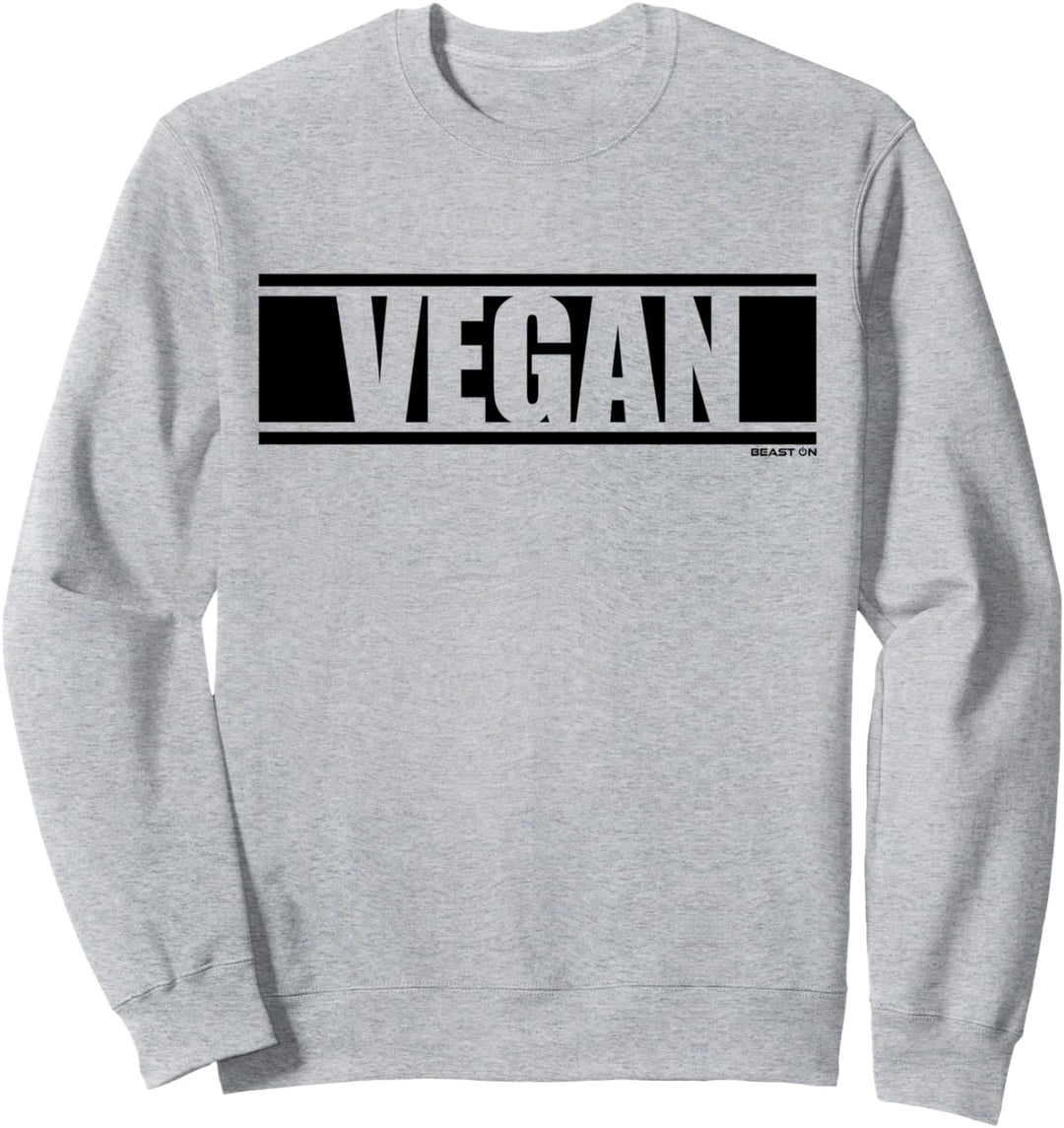 Vegan schwarze Farbe Fitness Gym Motivation Sprüche weisses Sweatshirt