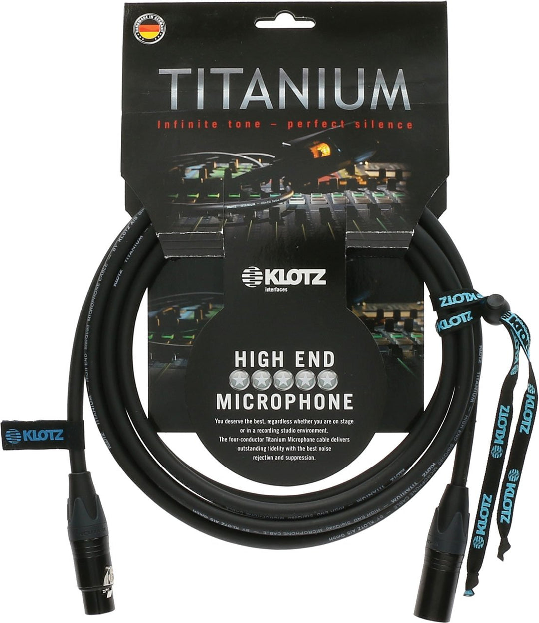 Klotz TI-M0500 Titanium StarQuad Mikrofonkabel, Stecker auf Buchse, 4,9 m