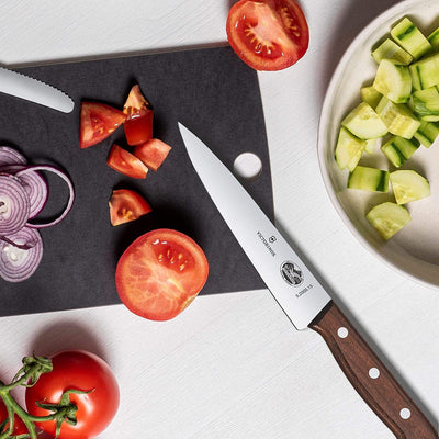 Victorinox, Wood, Profi Tranchier-Set, 2-teilig, gerader Schliff, Extra Scharf, Edler Holzgriff, bra