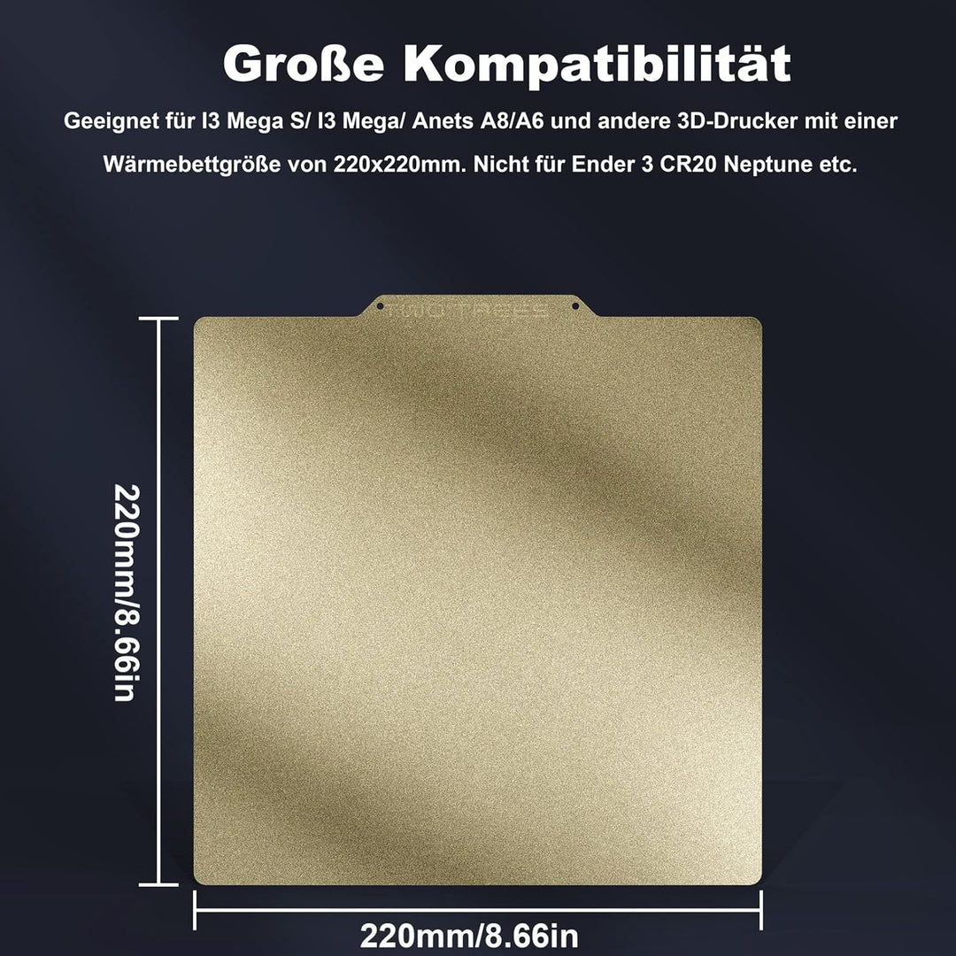 PEI-Blatt Texturiertes Beidseitiges 3D Druckerplattform 220 x 220mm Ender 3 PEI Druckbett für Anet A