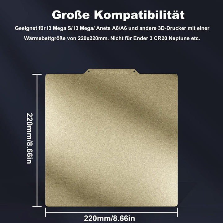 PEI-Blatt Texturiertes Beidseitiges 3D Druckerplattform 220 x 220mm Ender 3 PEI Druckbett für Anet A