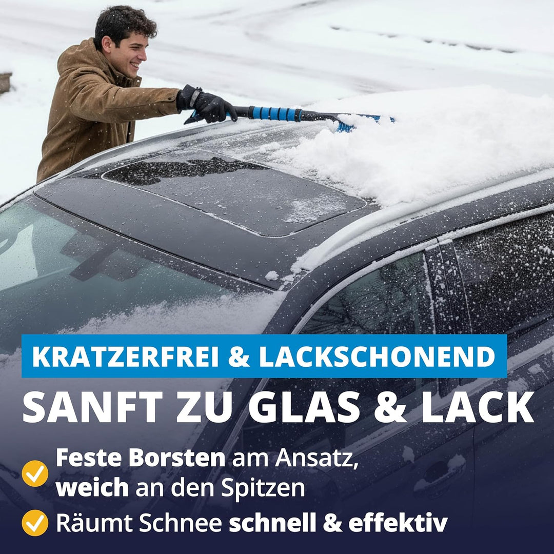 LICARGO 2X Eiskratzer Auto mit Besen 67cm - stabil & wackelfrei - kratzerfrei & lackschonend Schneeb