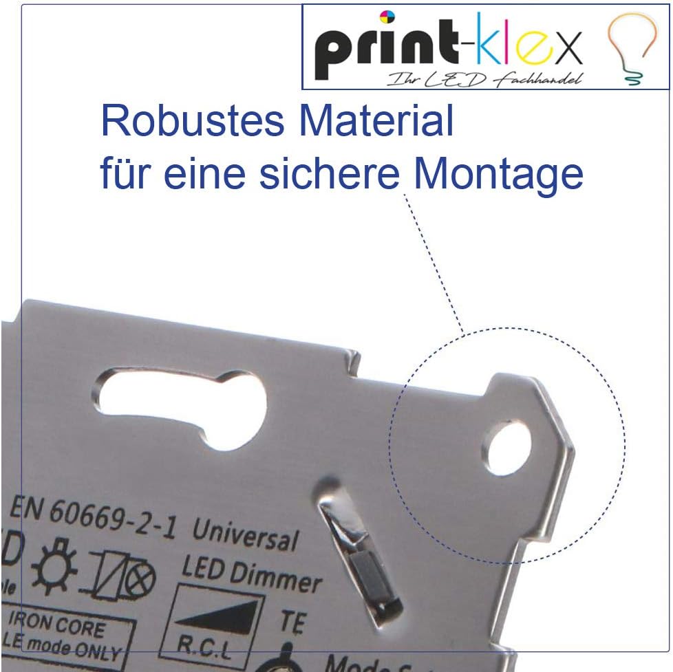 Universal Drehdimmer LED Halogen Dimmer Dimmschalter Unterputz Wechselschalter - geeignet für Phasen