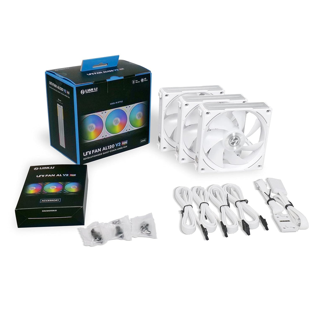Lian Li PC Lüfter 120mm “AL120 V2” 3er Pack - Lüfter PC für optimale Kühlung - RGB Lüfter 120mm - PC