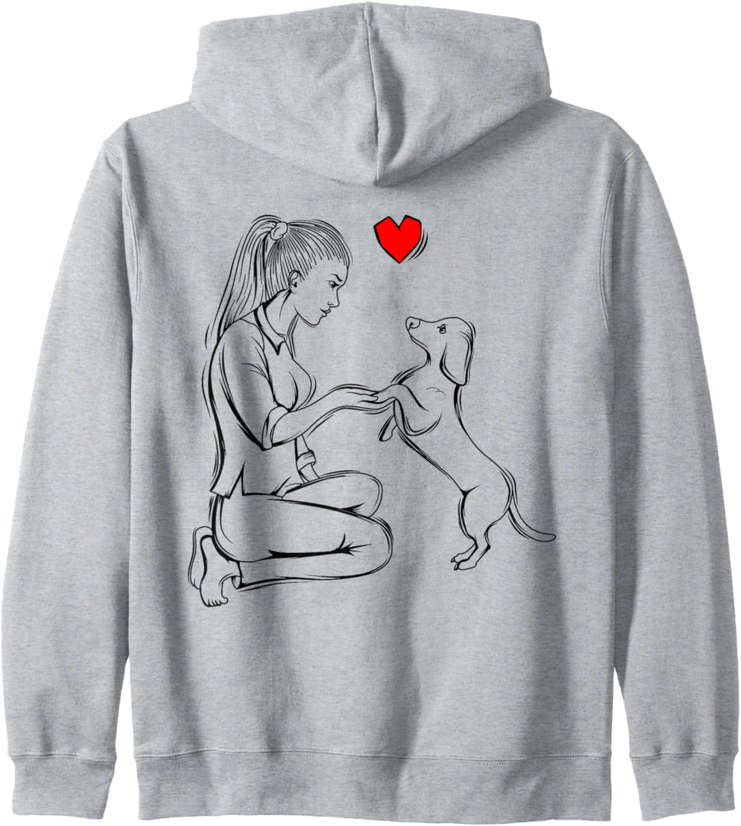 Dackel Hunde Liebe Dachshund Teckel Frauchen Kapuzenjacke