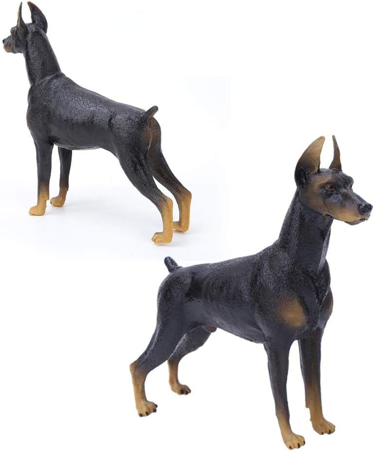 Zerodis Feste Simulation Black Doberman Modell Kunststoff Hund Tier Sammlung Dekoration frühes pädag