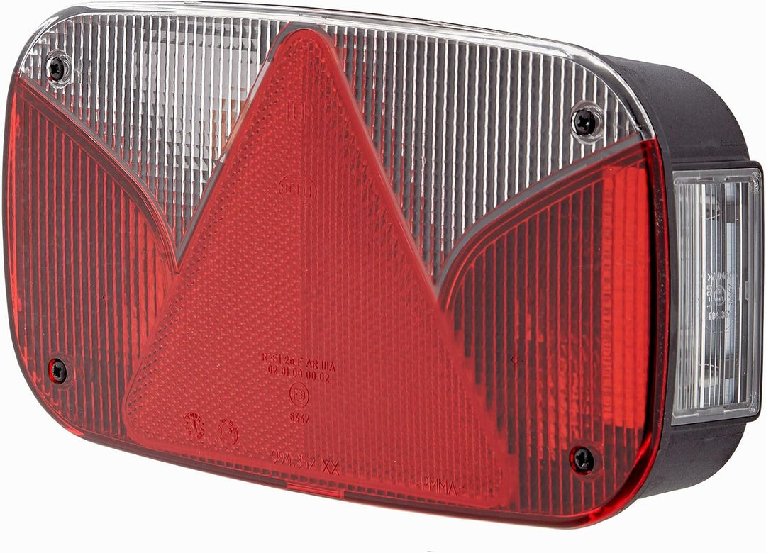 HELLA - Heckleuchte - Glühlampe - 12V - Anbau/geschraubt - Lichtscheibenfarbe: weiss/rot - Stecker: