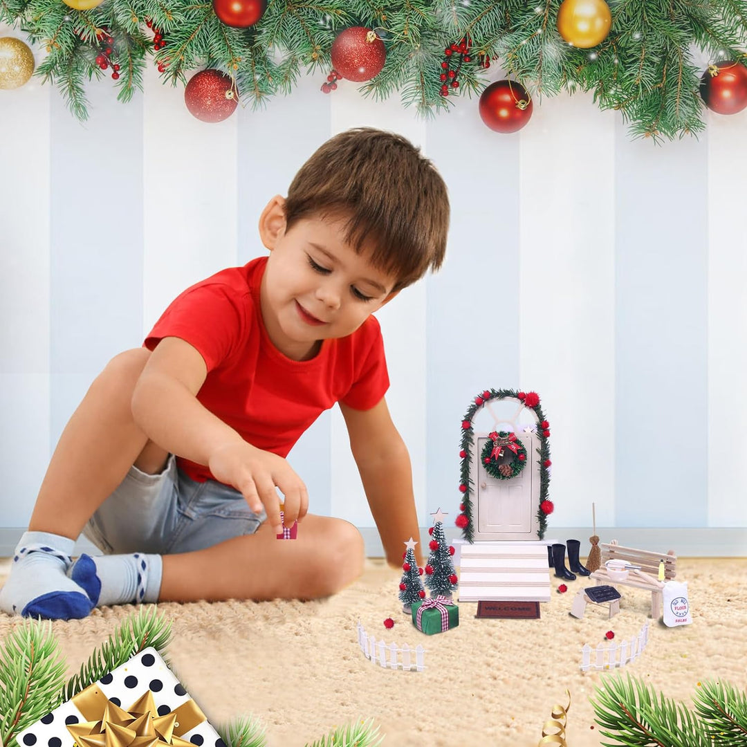 Wichteltür Zubehör Weihnachten Set, Wichteltür Zubehör Set Weihnachten, Weihnachtswichtel Tür Set, H