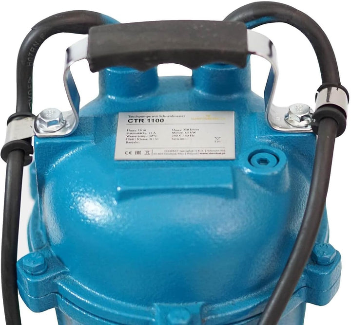 1100W WEISBACH PROFESSIONAL CTR Leistungsstarke Tauchpumpe Fäkalienpumpe Schmutzwasserpumpe mit Zerk