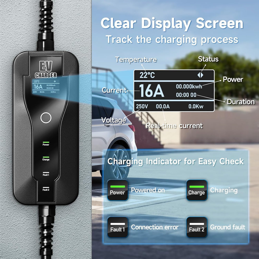 AFYEEV 3.6kw Ladekabel Typ 1, 6M Typ 1 Ladekabel, Ladekabel Elektroauto Typ 1 mit Schuko Stecker Ein