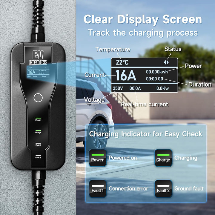 AFYEEV 3.6kw Ladekabel Typ 1, 6M Typ 1 Ladekabel, Ladekabel Elektroauto Typ 1 mit Schuko Stecker Ein