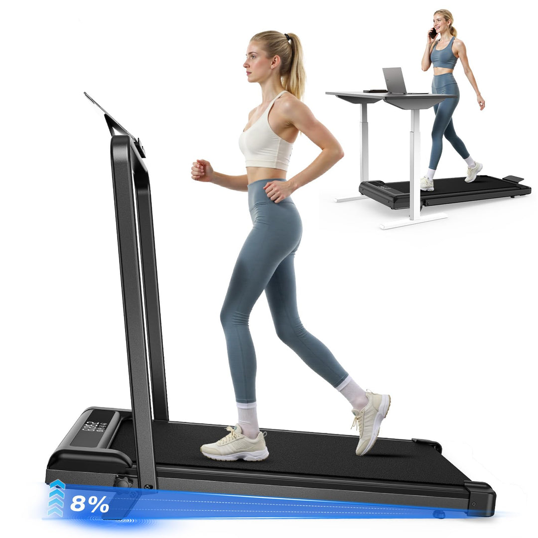 HomeFitnessCode Laufband mit Neigung - Walking Pad Laufpad für Zuhause Klein Mini Walkpad mit Steigu