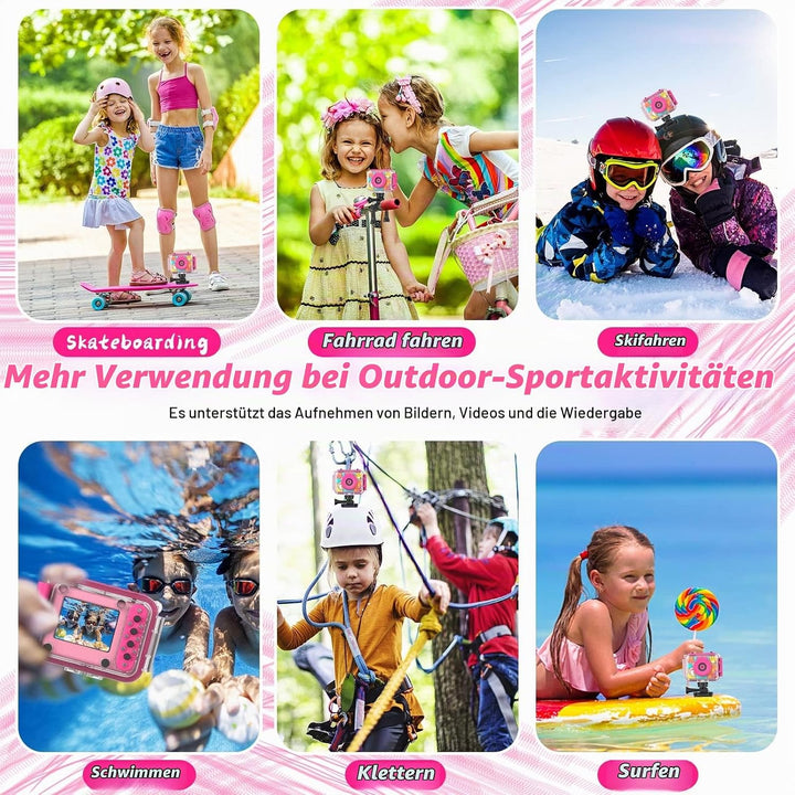 CHAKEYAKE Kinderkamera, 20MP 1080P HD Kinder Kamera Unterwasser, Digitalkamera Unterwasserkamera Kin