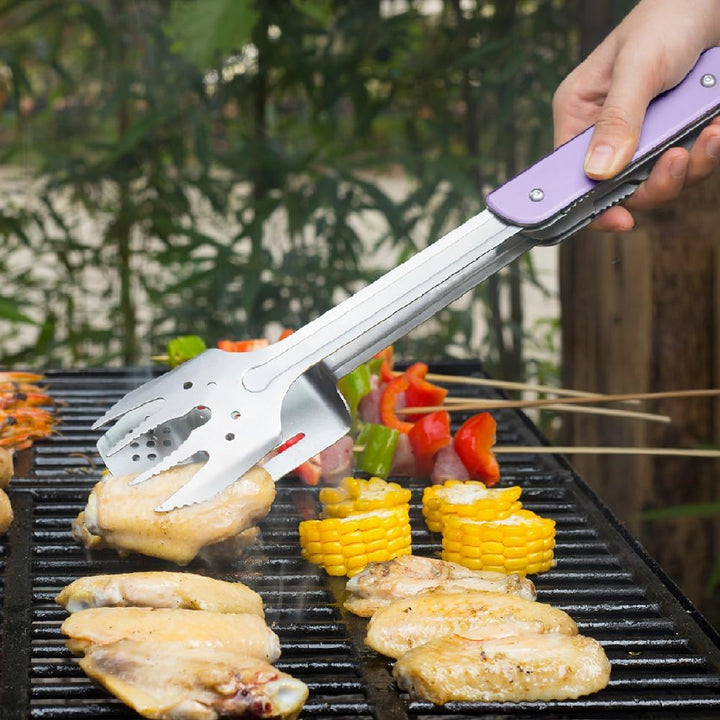 ROXON S601 14" 6 in 1 MBT3 Folding Grill Utensils Set Fork Spatula Grilling Knife Tongs Opener for B