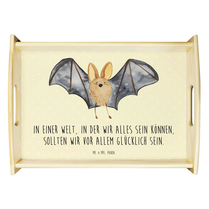 Mr. & Mrs. Panda Serviertablett Fledermaus Flügel - Geschenk, Gute Laune, Dekotablett, Tiere, Küchen