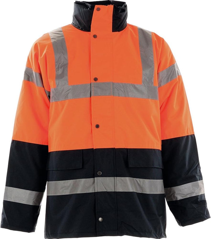 Portwest Zweifarbige Warnschutz-Verkehrs-Jacke, Grösse: L, Farbe: Orange, S467ORRL