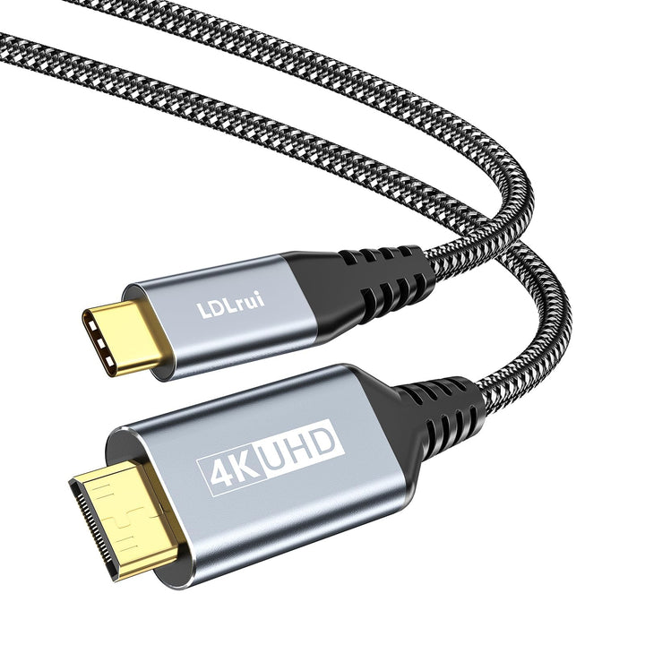 LDLrui USB-C zu Mini-HDMI-Kabel 1.5M 4K60Hz Einbahnverkehr für Heim-Office | Type C zu Mini HDMI 2.0