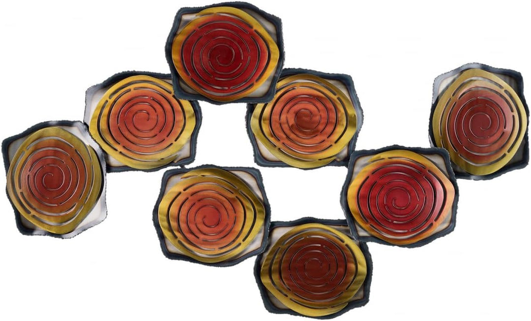 KunstLoft Wanddeko Metall | 100% HANDGEFERTIGT | 124x69x8cm | Wandbild Metall 'Lily Pads' | Abstrakt