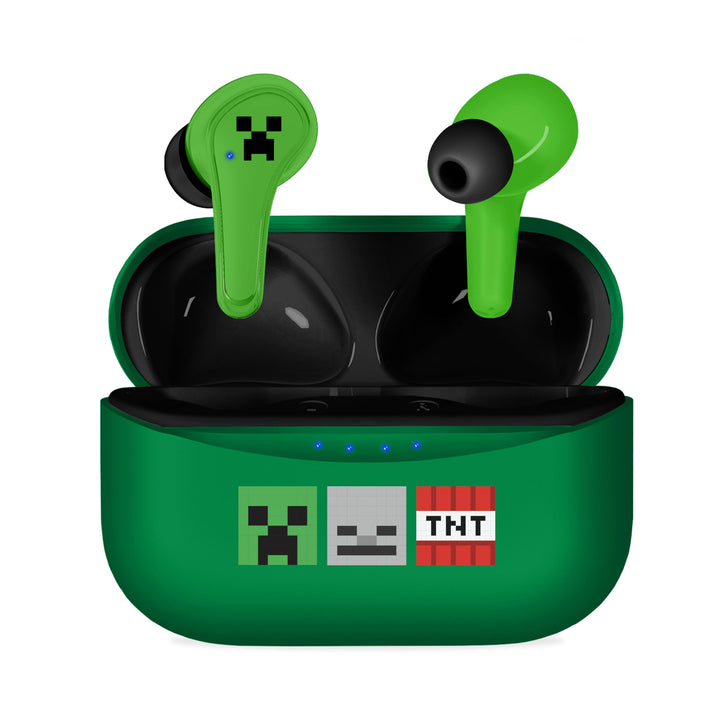 OTL Technologies MC1227 Minecraft TWS Kopfhörer mit kabelloser Ladehülle, Grün