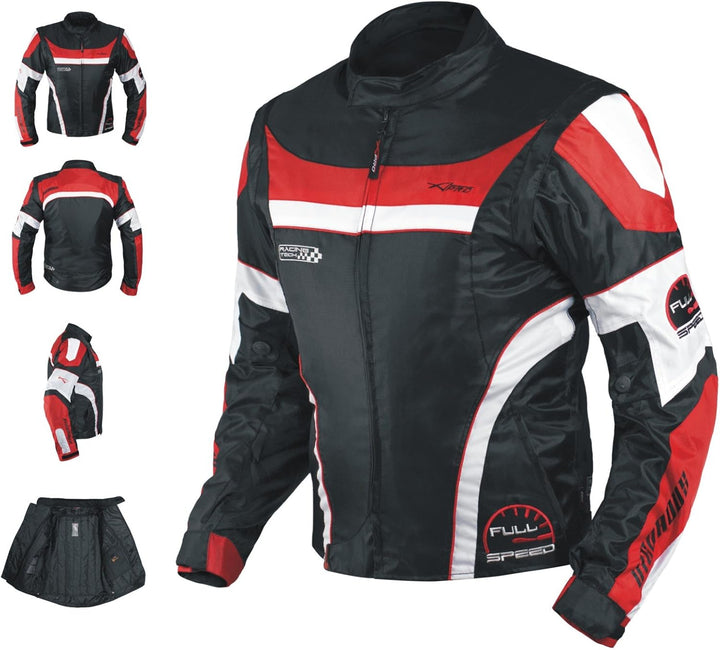 A-pro Motorradjacke für Damen, Nylon, Oxford, Thermoweste, reflektierend XL Rot, XL Rot