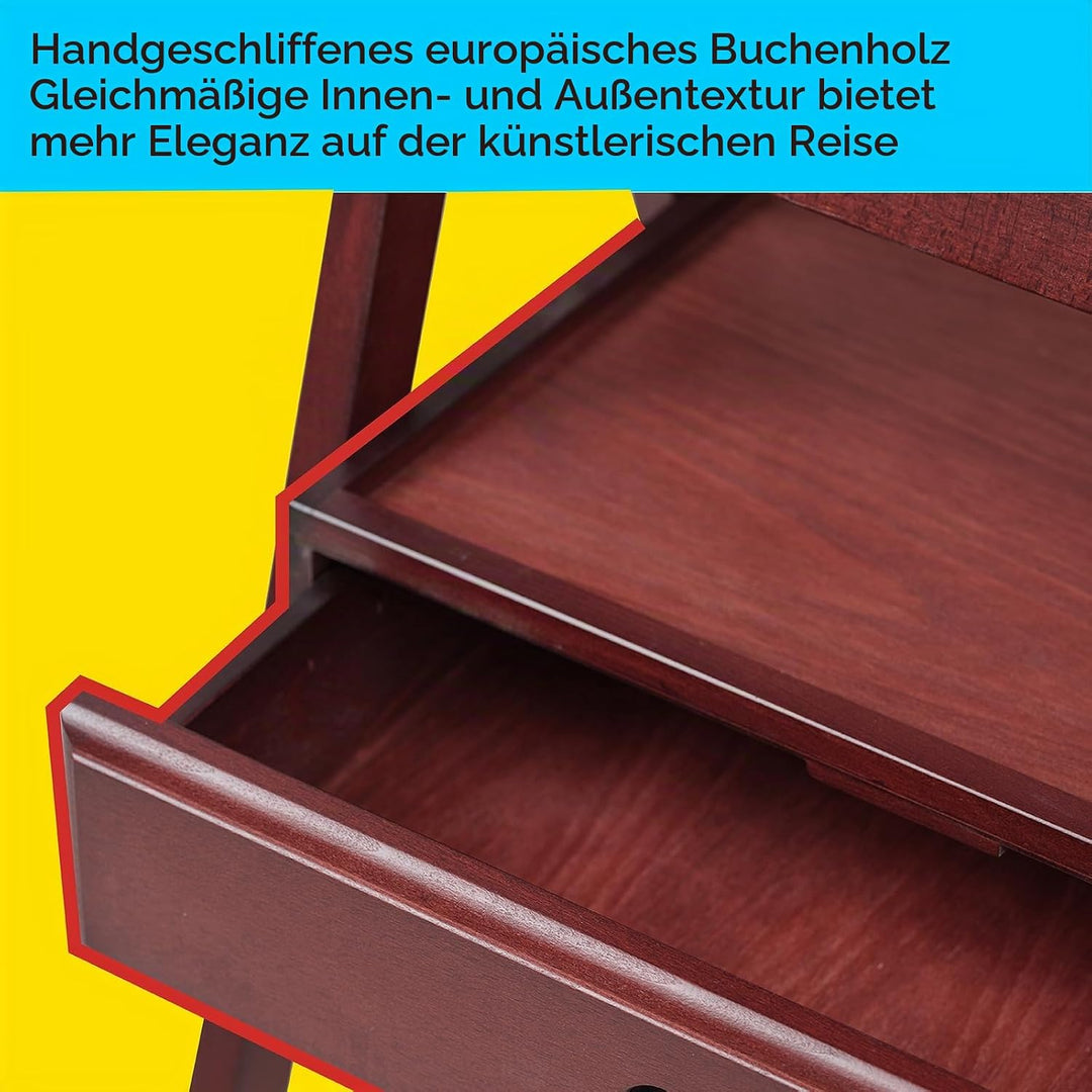 MEEDEN Staffelei Holz Gross mit Aufbewahrungsschublade, Verstellbarer Leinwand Ständer aus deutsche