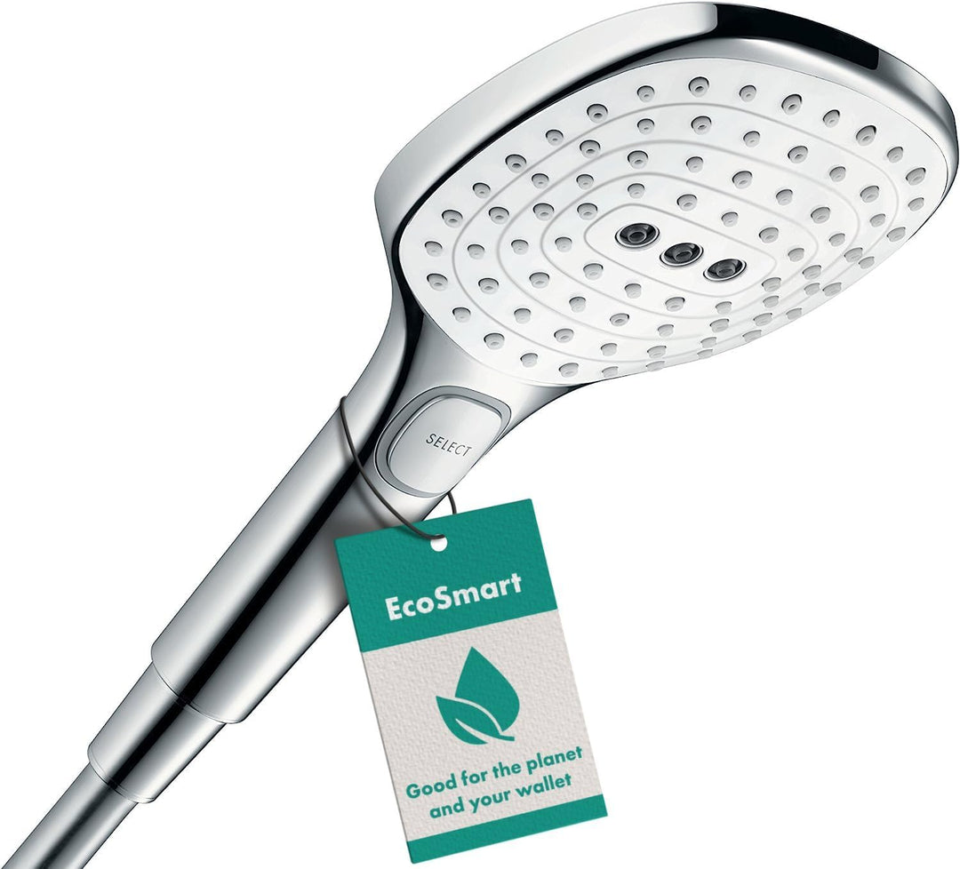 hansgrohe Raindance Select E 120 Duschkopf, 3 Strahlarten, wassersparend, Weiss/Chrom Weiss/Chrom 3
