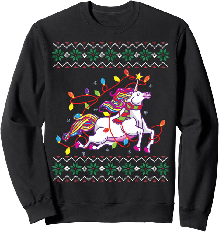 Ugly Christmas Sweater Ugly Sweater Buntes Einhorn Sweatshirt