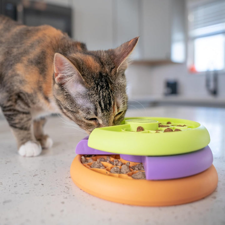 Catstages Nina Ottosson Lickin' Layers Antischlingnapf Katze & Leckerli-Spender - All-in-One Slow Fe