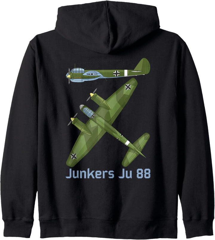 Junkers Ju 88 Deutsch WW2 schnelle Bomber Flugzeug Diagramm Kapuzenjacke