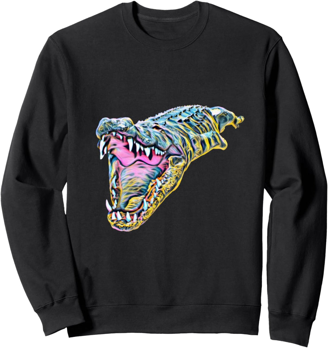Krokodil Alligator Motiv Reptilien Echse Raubtiere Krokodile Sweatshirt