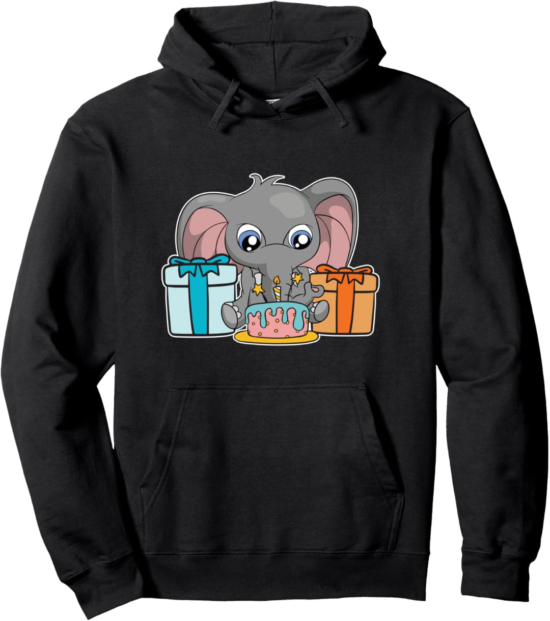 Kinder Geburtstag Afrika Safari Zoo Tier Süsses Elefant Pullover Hoodie