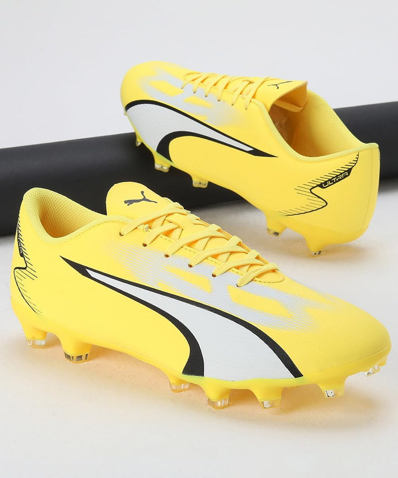 PUMA Herren Ultra Play Fg/Ag Fussballschuh 44.5 EU Gelb Schwarz Yellow Blaze Puma White Puma Black,