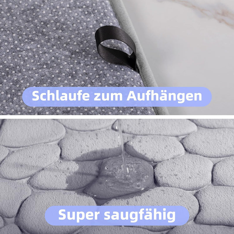 chakme Badematte Memoryschaum Badteppich Saugfähige Badvorleger Badezimmerteppich Duschmatte Deko Fu